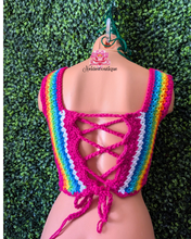 Multicolor Spiral Crochet Top, festival top, bohemian style