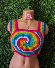 Multicolor Spiral Crochet Top, festival top, bohemian style