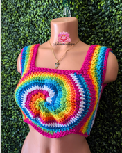 Multicolor Spiral Crochet Top, festival top, bohemian style