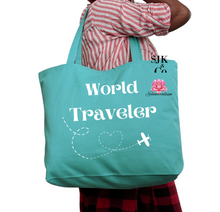 World Traveler Tote, travel tote, travel bag