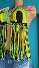 Jamaican Fringe Top, Jamaican Bralette crop top, crochet top, beach style, festival outfit, Jamaican festival, beach outfit, bohemian style