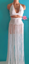 Baddie outfit in White, festival outfit, crochet top and belt