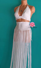 Baddie outfit in White, festival outfit, crochet top and belt