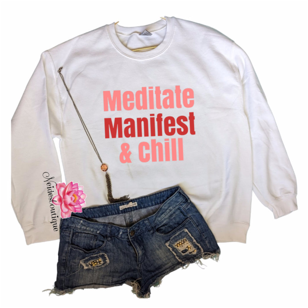 Meditate Manifest and chill sweater, sweater Thankful Blessed and Highly