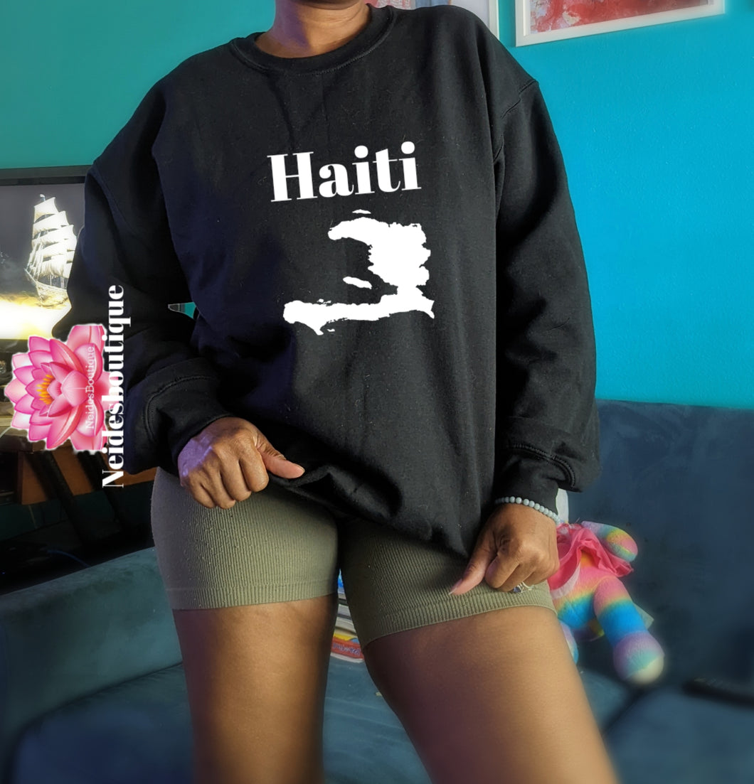 Haiti Map sweater, Haitian flag sweater, unisex