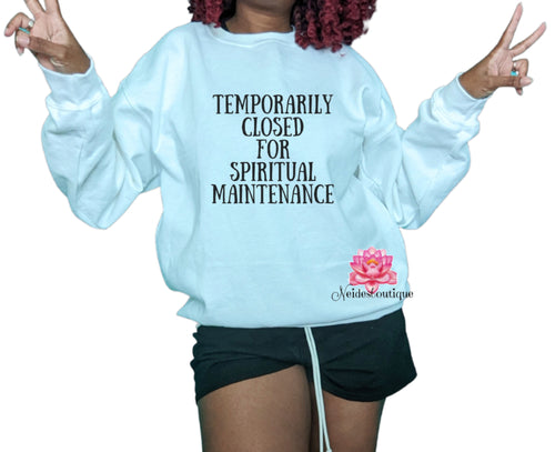 Temporarily closed for Spiritual Maintenance sweater, Black Woman Silhouette