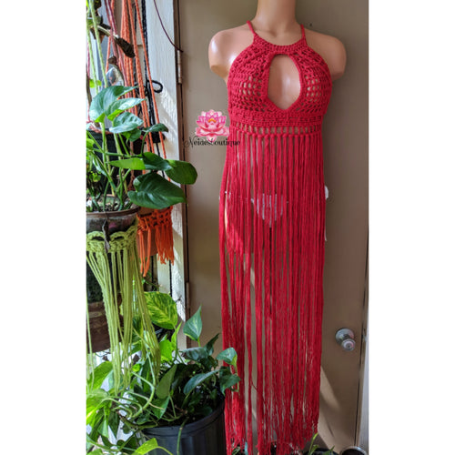 Festival crochet top,Red Resort style top best friend gift,fringe croptop Crochet bralette Haltertop,sexy crochet dress bohemian clothing