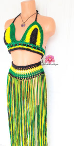 Jamaican crochet outfit, Jamaican festival outfit