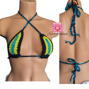 Neides-Boutique Rainbow Crochet Bikini Top