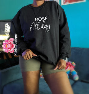 Rosé all day sweater, unisex