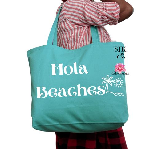 Hola Beaches Palm trees Tote bag