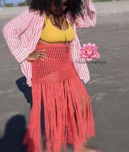 Highwaisted crochet skirt in Flamingo pattern, Bohemian beach skirt Pattern, crochet skirt, Beach short, bohemian style