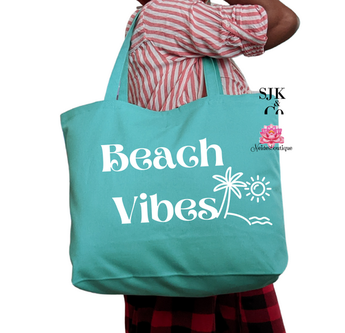Beach Vibes Palm trees Tote, travel tote, travel bag