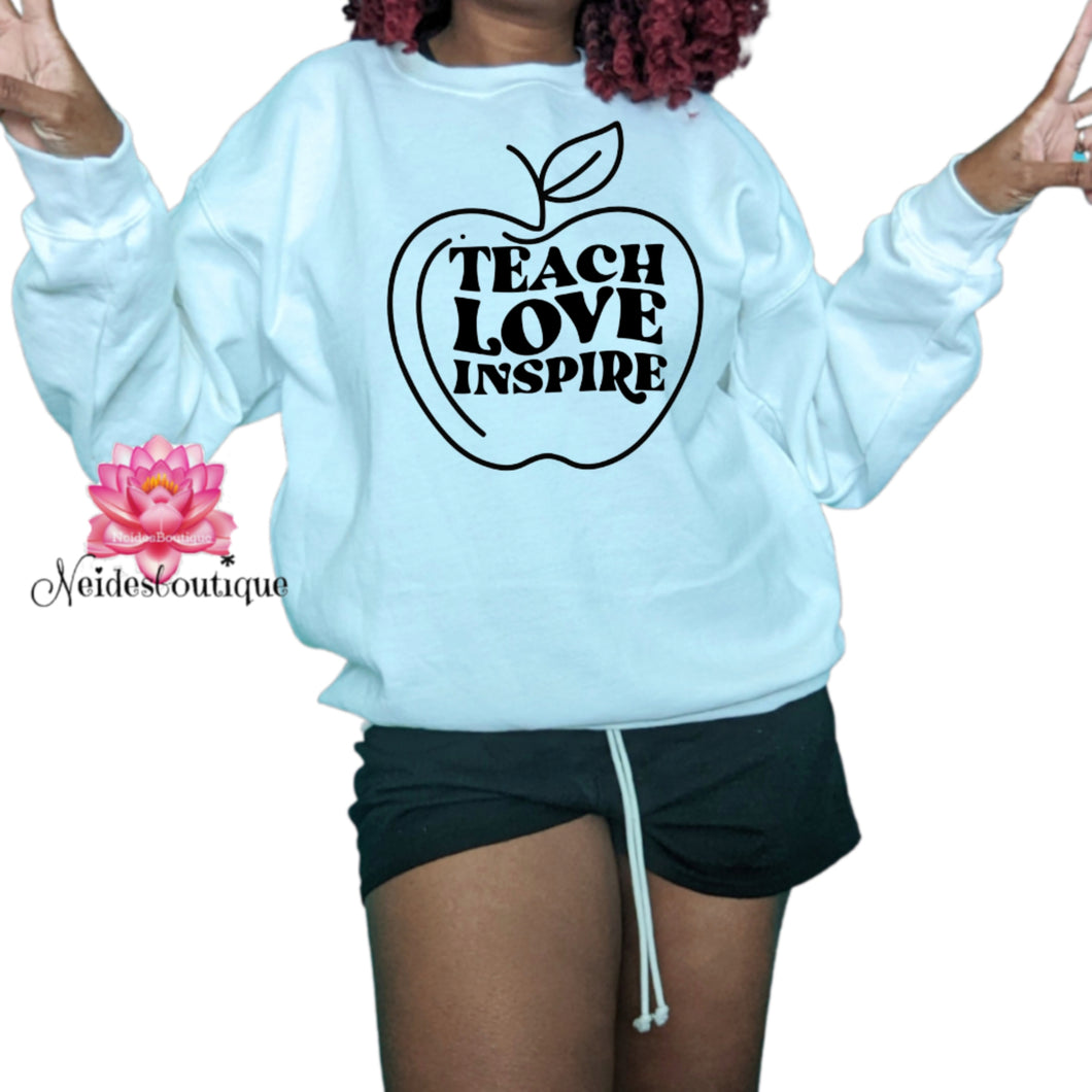 Teach Love Inspire Sweater, Teacher Mode Sweater,  School shopping,