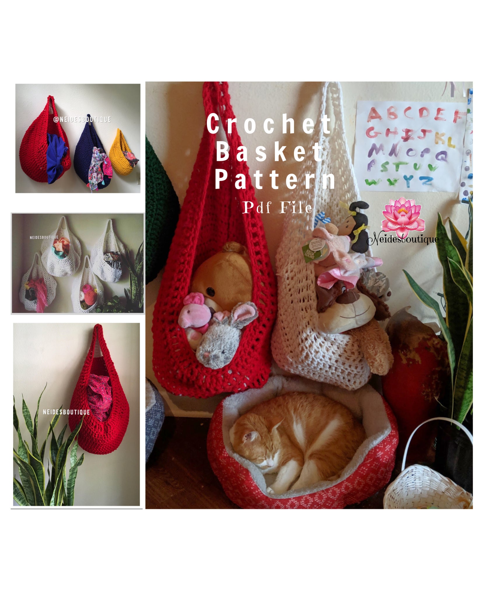 Crochet laundry bag top