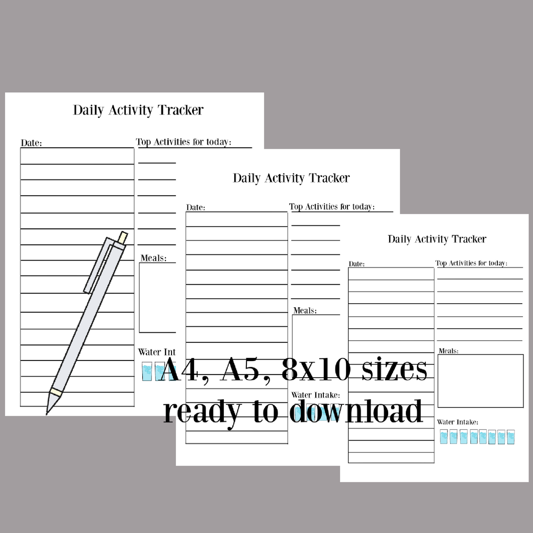 Daily Activity Tracker pdf, Budget pdf, Printable, Minimalist printable, Budget printable, Plan your year, Task tracker, expense tracker