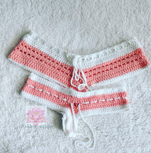 Cheeky Shorts in Coral Rose and White