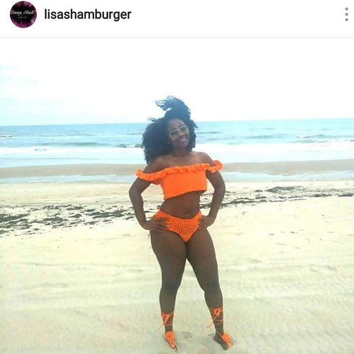 La cubanita top in orange, Crochet bralette, bohemian style