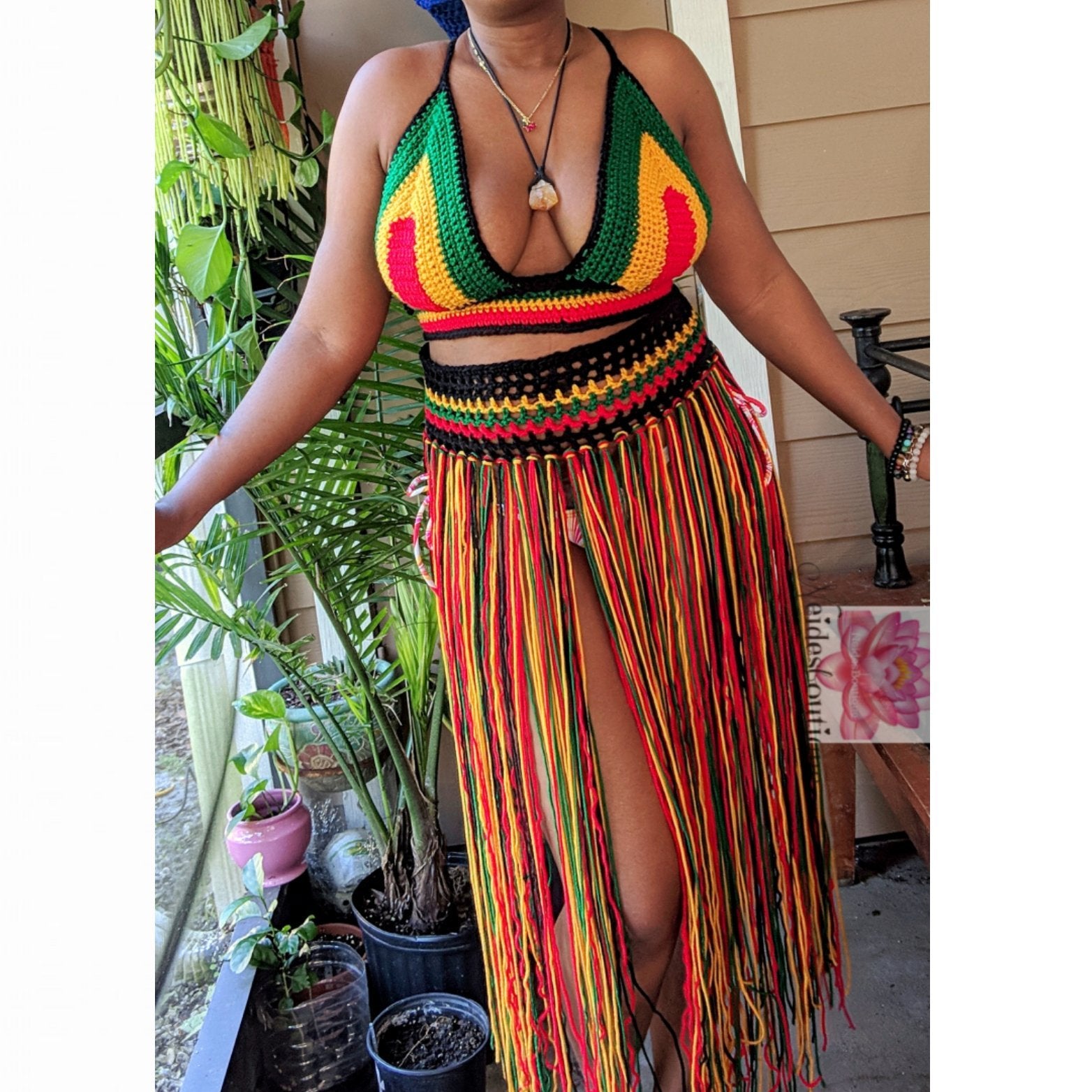 Rasta crochet outfit, Jamaican festival outfit, vacation set – Neides-Boutique Rasta crochet outfit, Jamaican festival outfit, vacation set – Neides-Boutique