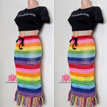 Aurora fringe skirt, colorful skirt, full fringe skirt