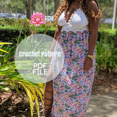 Crochet Crop top pattern, The Natalie Top Pattern, PDF file