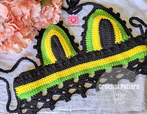 Jamaican Babe outfit Pattern, crochet top and belt pattern by Neidesboutique