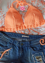 Crochet top in Peach, Crochet bralette by Neidesboutique