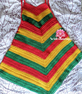 Badu Rasta dress, short Rasta Crochet dress