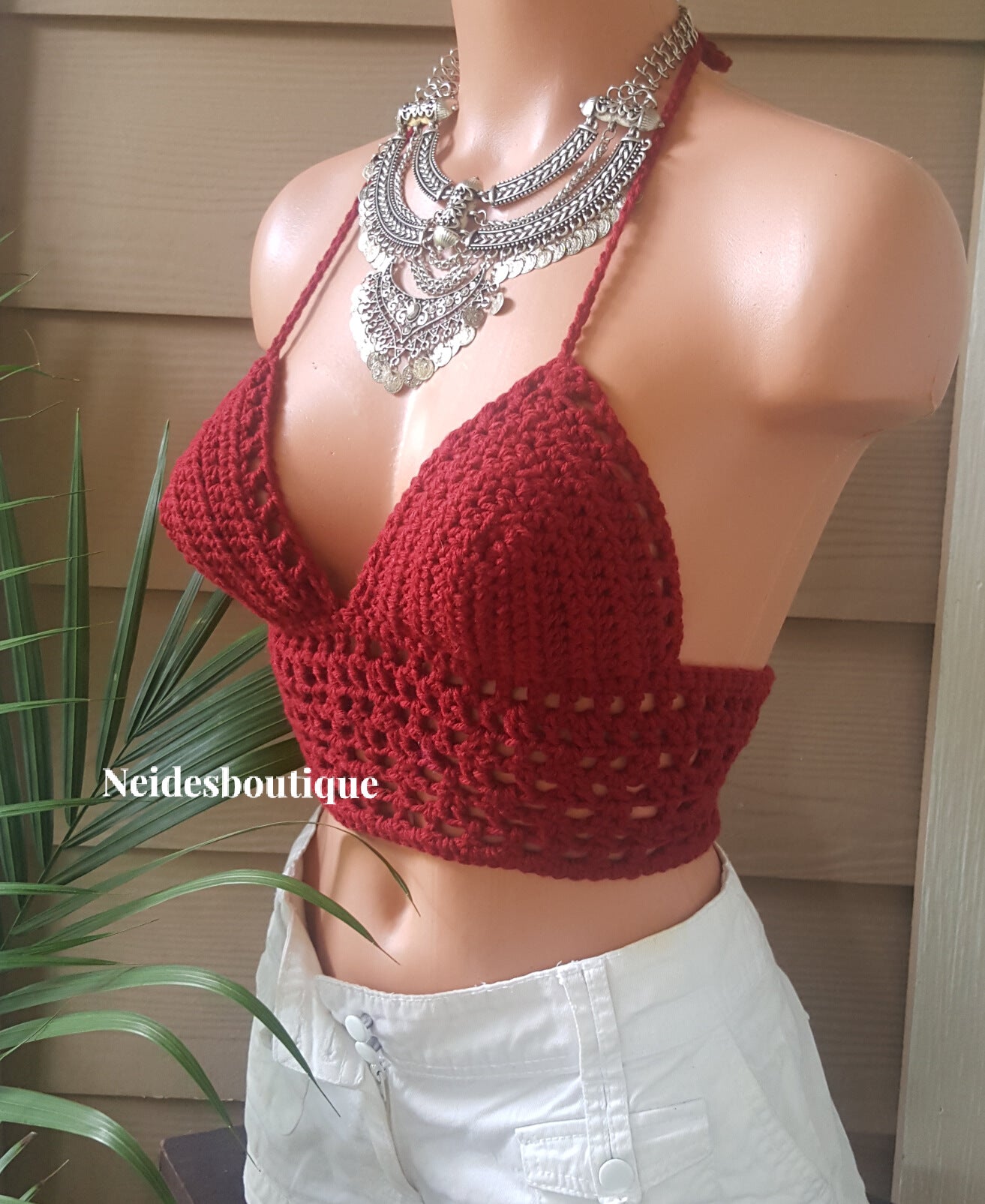 Brilliant Red Crochet Bralette