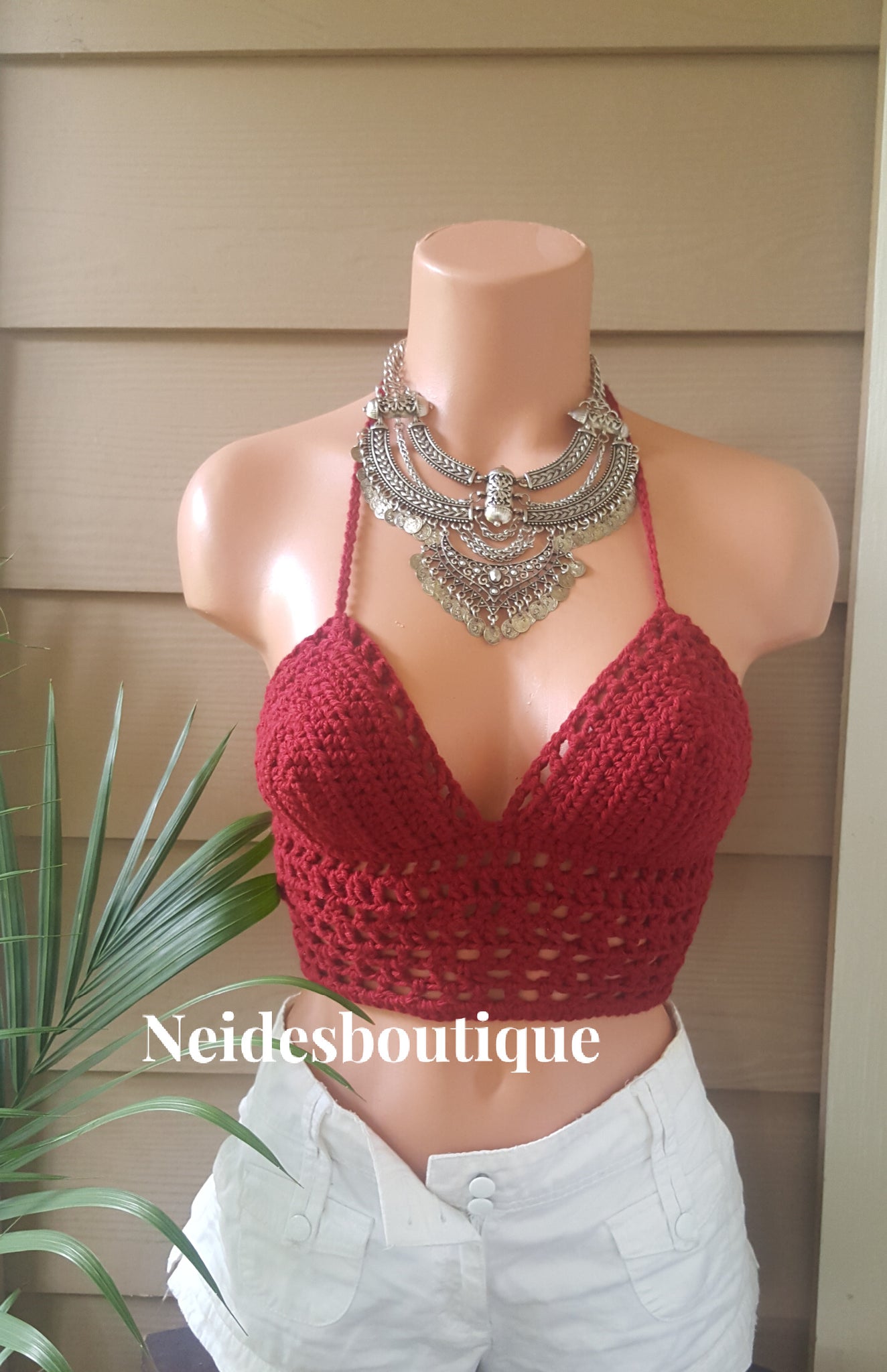 Crochet bralette, Red bikini, crochet halter top, crochet crop top, bo –  Neides-Boutique