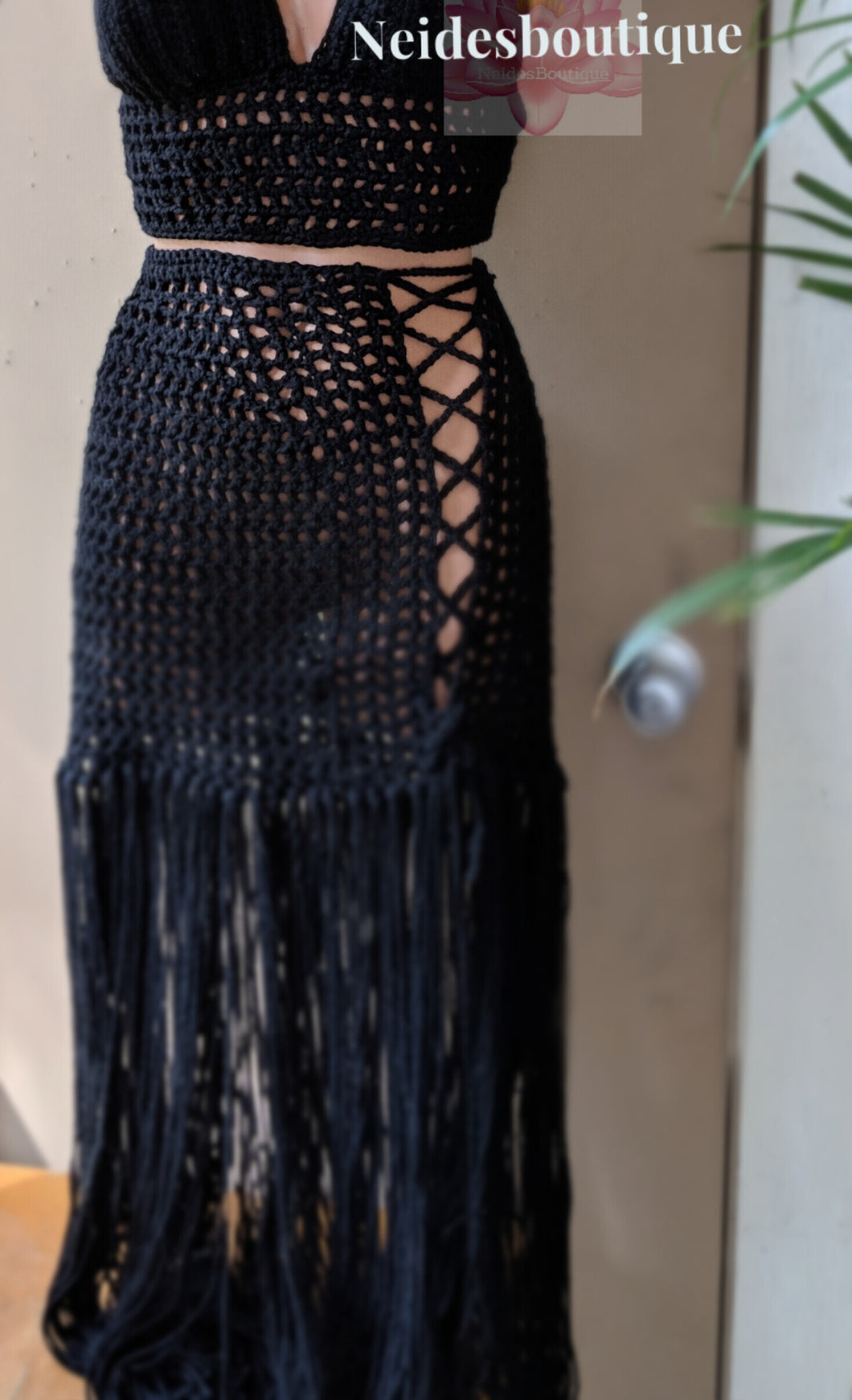 Black crochet skirt, highwaisted crochet skirt, bikini cover