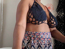 Spider web Bikini Top, Anniversary lingerie, black bikini top, caged bra, jolie'safterdark collection