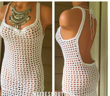 White crochet dress, Bathing Suit cover, bikini cover