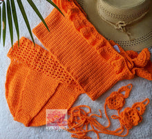 La cubanita top in orange, Crochet bralette, bohemian style