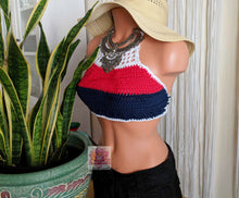 Red white and blue bralette, crochet top
