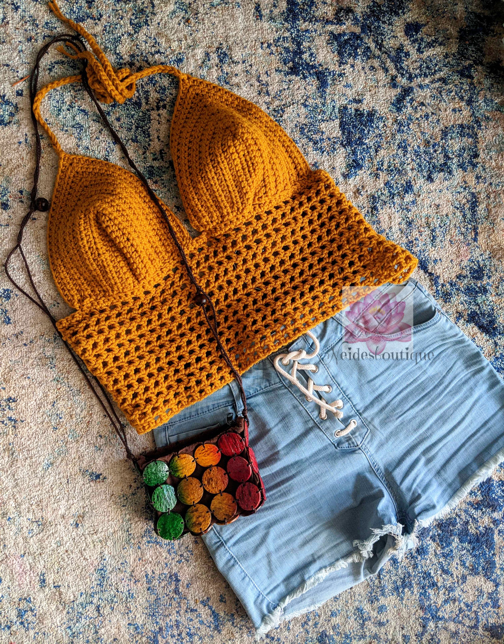Golden yellow crochet bralette Pattern, crochet top Pattern, Fringe cr –  Neides-Boutique