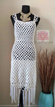 White beach dress, white Bohemian crochet dress,White festival dress