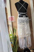 White beach dress, white Bohemian crochet dress,White festival dress