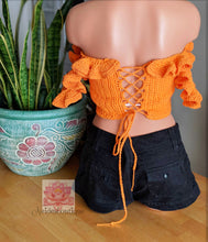 La cubanita top in orange, Crochet bralette, bohemian style