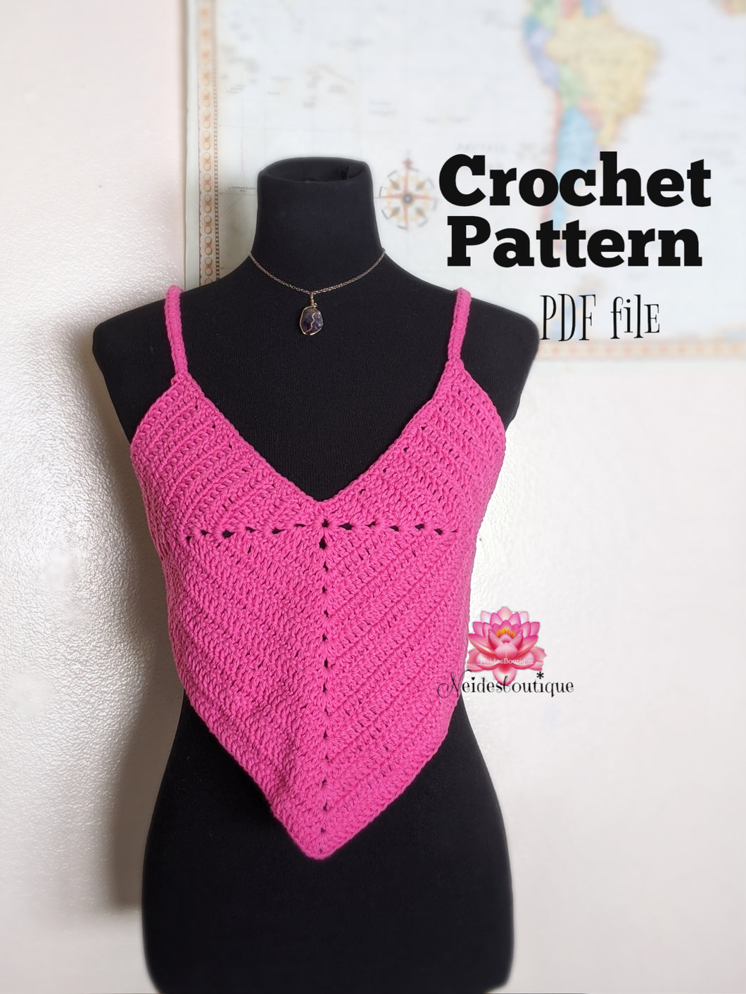 Chloe Crop top pattern, crochet bralette pattern, Crochet Crop top pattern, PDF file