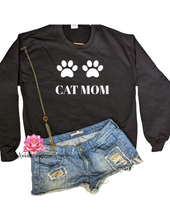 Cat Mom Paw Print Sweatshirt, Cat mom Sweatshirt