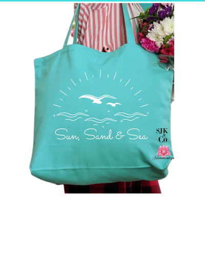 Sun, San and Sea Tote, travel tote, travel bag