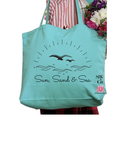 Sun, San and Sea Tote, travel tote, travel bag