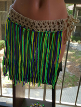 Fringe Boho skirt,Beige crochet skirt beachwear fringe crochet skirt bikini cover up beach cover Brazilian Belly dancing skirt multicolored