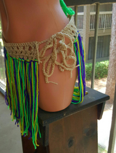 Fringe Boho skirt,Beige crochet skirt beachwear fringe crochet skirt bikini cover up beach cover Brazilian Belly dancing skirt multicolored