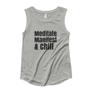 Meditate Manifest and chill shirt, Ladies’ Cap Sleeve T-Shirt, LOA shirt