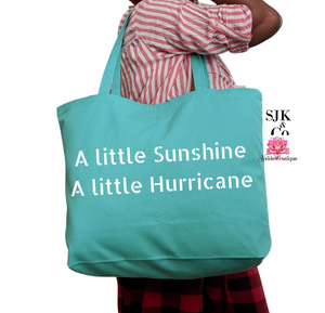 A little Sunshine Tote, A little Hurricane tote, travel tote, travel bag