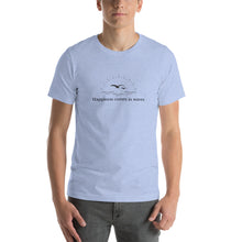 Happiness comes in waves shirt, vacation shirt, beach shirt, birds and ocean shirt,Short-Sleeve Unisex T-Shirt