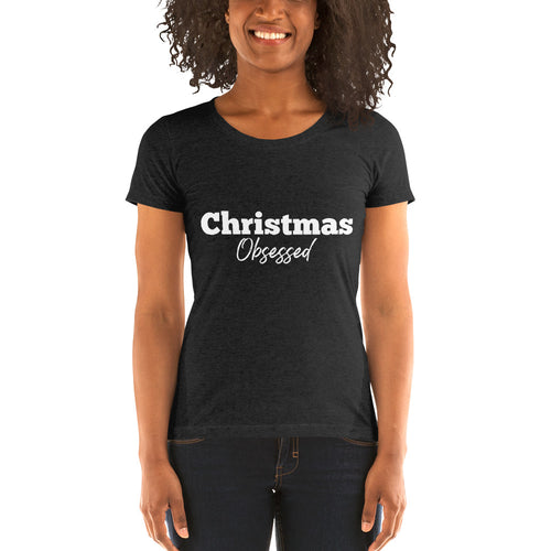 Christmas Obsessed t-shirt, Best friend gift, Gift for her, Ladies' short sleeve t-shirt